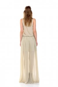 Maverick dress - no sleeve maxi dress, in light beige color - Sisters Code by SBC